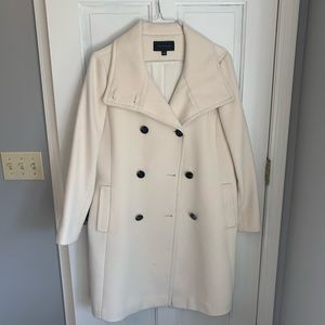 Ann Taylor Cream Wool Winter Coat